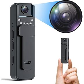 1080P HD Body Worn Camera, Wearable Body Camera with Loop Recording, Night Vision, Back Clip for Traveling, Delivery Man, Lecture Recording, Serving Jobs