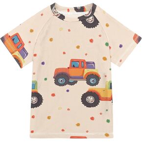 Rainbow Truck Car Terracotta Bathing Suit Kids Sun Protection Work Out Clothes Swimwear Beach Tops 3T