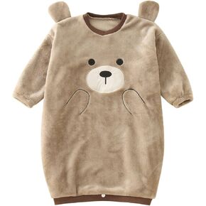 Toddler Baby Cute Animals Bathrobes Boys Girls Cute Long Sleeve Flannel Pajamas Valentine's Day Sleeper Gowns