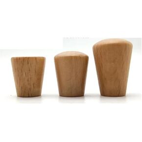 6Pcs Wooden Wardrobe Knobs - Conical Cabinet Handles for Doors & Drawers - Round Kitchen Furniture Hardware Pulls(Oak-Wood,22x20mm)