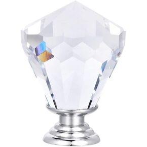 Crystal Cabinet Knobs Crystal Knobs Crystal Knobs For Dresser Drawers Clear Knobs Simple Atmosphere Cabinet Handle Bathroom Kitchen Accessories Closet Decor Suitable For Various Furniture Styles(6PCS)