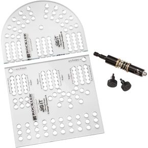 Small Cribbage Board Templates (3 Players, Curved Track) – Thick Acrylic Templates for Woodworking - 1/8'' Self-Centering Drill Bit, 1/8'' Indexing Pins – Easy DIY Cool Cribbage Boards