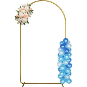 7.2FT Metal Wedding Arch Backdrop Stand,Gold Arched Background Stand,Balloon Arch Stand for Wedding Ceremony,Baby Shower,Party,Birthday,Anniversary,Graduation Garden Decoration(Gold, 7.2ft)
