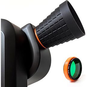 DeWiew Protect & Filter - Collapsible Dew Shield & Filter Holder compatible with Seestar S50 - M48x0.75 Deep Sky Filter Holder Ring, Black / Orange