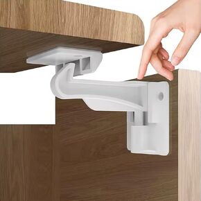 5 Pack Upgraded Invisible Baby Proofing Cabinet Latch Locks – Pabesim Child Proof Cupboard Drawers Latches - Adhesive Easy Installation
