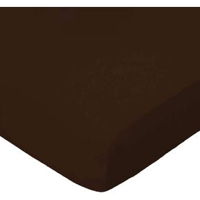 SheetWorld 100% Cotton Percale Extra Deep Fitted Portable Mini Crib Sheet 24 x 38 x 5.5, Solid Brown Woven, Made in USA