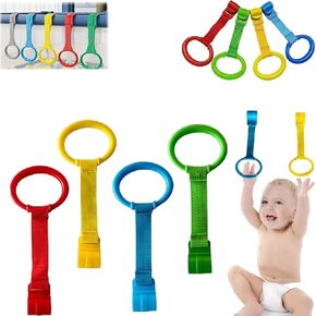 Playpen Pull Up Ring, 4-Pack Universal Baby Walker Trainer, Crib Hook Ring, Help Baby Stand Universal Ring Walking Training Tool, Suitable for Infants and Young Children