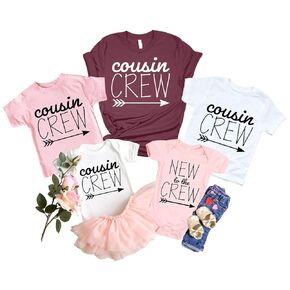 Cousin Crew Shirts for Kids Personalized Cousin Crew Outfit for Babies Cousin Shirts for Kids Custom Name Cousin Crew Shirts for Big Cousin Summer Outfits for Baby Toddler Kids Adults