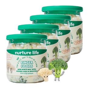 Nurture Life Finger Foods, White Mac and Cheese 4 Pack, Organic Focus Freshly Made Baby & Toddler Meals, Stage 3 Finger Foods Self-Feeding Ready to Eat Meals, Veggies, Proteins, Refrigerated Delivery