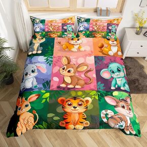 Little Girl Princess Toddler Duvet Cover Set,Magical Castle Floral Bedding Set for Kids Boys Girls,Romantic Dreamy Comforter Cover,Garden Botanical Flowers Quilt Cover Bedroom Decor
