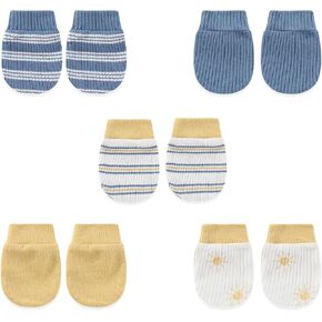 5 Pairs Baby Not Scratch Mittens 0-6 Months New Born Boy Girl Gloves Cute Infant Accessories