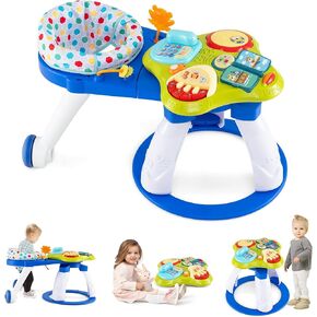 HONEY JOY Baby Activity Center, Discovery Activity Center and Table w/ 360° Walk-Around Seat, 3 Adjustable Heights, Music, Sounds & Developmental Toys, Activity Center for Babies 6-36 Months (Pink) in Saudi Arabia