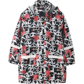 Little Girls Raincoat Cartoon Print Windproof Outwear Hooded 211Y Trench Coat Cartoon Panda Prints Hoodies