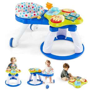 Baby Joy 3 in 1 Walk Around Baby Activity Center ، مركز Discovery Play مع ألعاب وموسيقى تفاعلية ، عجلات ، 3 مرتفعات مقعد قابلة للتعديل ، طاولة نشاط طفل للبنين الفتيات 6-36 أشهر (وردي)