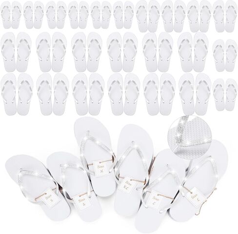 Ramede 24 زوجًا من صنادل الزفاف الناعمة السائبة من صنادل الزفاف والفنادق والمنتجعات الصحية لحفلات الزفاف للضيوف وحمام السباحة (أبيض) in Kuwait