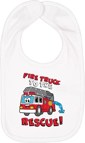 Wild Bobby Fire Truck to the Rescue Funny Cute Humor Infant Premium Jersey Baby Bib in Saudi Arabia
