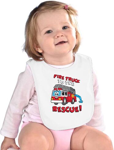 Wild Bobby Fire Truck to the Rescue Funny Cute Humor Infant Premium Jersey Baby Bib in Saudi Arabia