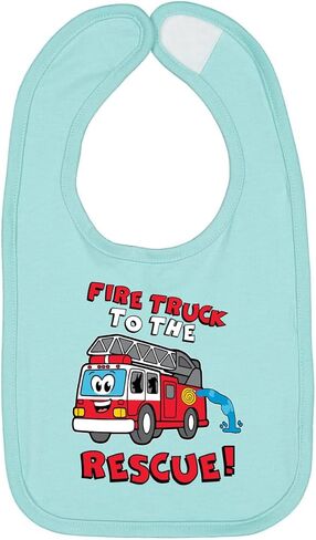 Wild Bobby Fire Truck to the Rescue Funny Cute Humor Infant Premium Jersey Baby Bib in Saudi Arabia