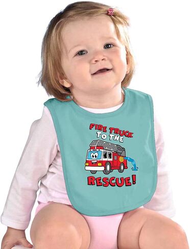 Wild Bobby Fire Truck to the Rescue Funny Cute Humor Infant Premium Jersey Baby Bib in Saudi Arabia