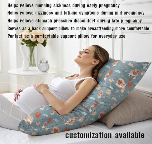 maizi Pregnancy Pillows for Sleeping Custom Design Full Body Contour Pillow 34X34 Inches Square Pillow Insert Included Envelope Closure Machine Washable Pregnancy Sleep Support Pregnancy Gift Mad in Saudi Arabia