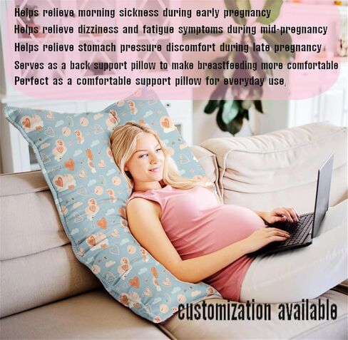 maizi Pregnancy Pillows for Sleeping Custom Design Full Body Contour Pillow 34X34 Inches Square Pillow Insert Included Envelope Closure Machine Washable Pregnancy Sleep Support Pregnancy Gift Mad in Saudi Arabia