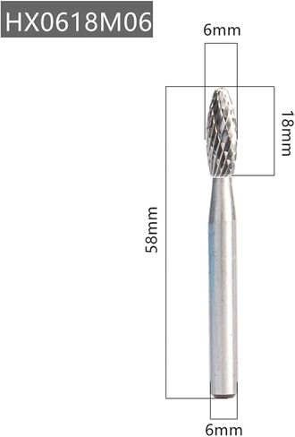 1PCS HX Type Double Slot Tungsten Steel Wood Carving Grinding Head Hard Metal Milling Cutter for Copper YG8 Alloy Rotary File in Kuwait