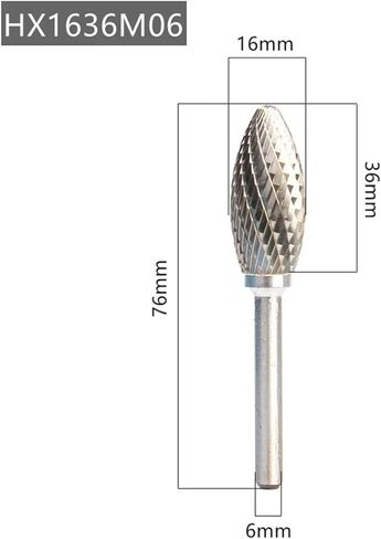 1PCS HX Type Double Slot Tungsten Steel Wood Carving Grinding Head Hard Metal Milling Cutter for Copper YG8 Alloy Rotary File in Kuwait