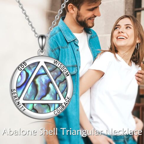 YAFEINI AA Gift Necklace Sterling Silver Alcoholics Anonymous Recovery Necklace AA Sobriety Pendant Jewelry for Women Girls Gift in Saudi Arabia