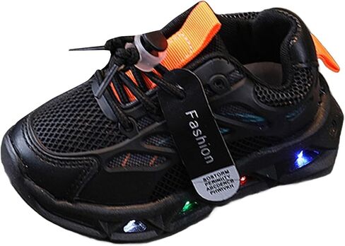 Baby Infant Leather Mesh Lights up Sneakers Lace Breathable First Walking Sport Shoes Toddler Non Slip Casual Sneakers in Saudi Arabia