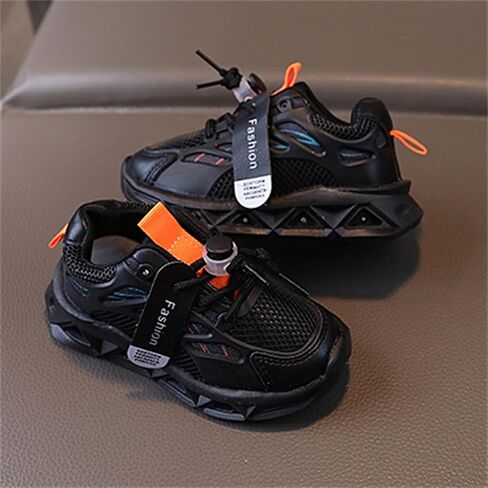 Baby Infant Leather Mesh Lights up Sneakers Lace Breathable First Walking Sport Shoes Toddler Non Slip Casual Sneakers in Saudi Arabia