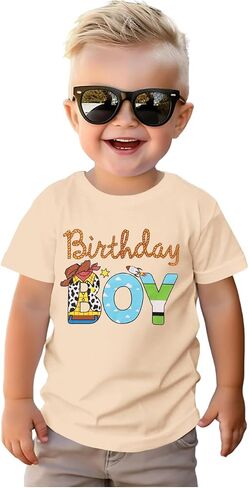 Kekemi عيد ميلاد بوي قميص طفل طفل رضيع الأولاد 1st 2nd 3rd 4th 6th Birthday Party t Shirt B-Day Outfit Tops Tops لطيف in Kuwait