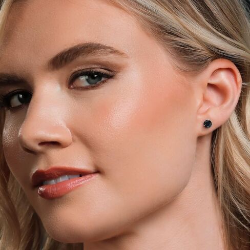 Gem Stone King 14K White Gold Swiss Blue Topaz 3 Prong Martini Screw Back Stud Earrings For Women (1.80 Cttw, Gemstone November Birthstone, Round 6MM) in Saudi Arabia
