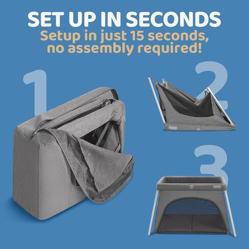 HARPPA Travel Crib with Comfy Mattress, Lightweight Portable Crib Requires No Assembly, Foldable Pack and Play for Baby and Toddlers, Compact Play Yard with Bed,Gray in Saudi Arabia