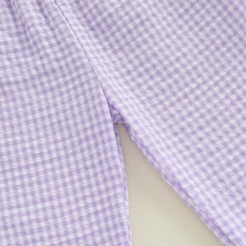 Toddler Baby Boy Girl Gingham Bubble Pants Kids Casual Plaid Elastic Waist Long Bloomers Trousers Bottoms in Kuwait