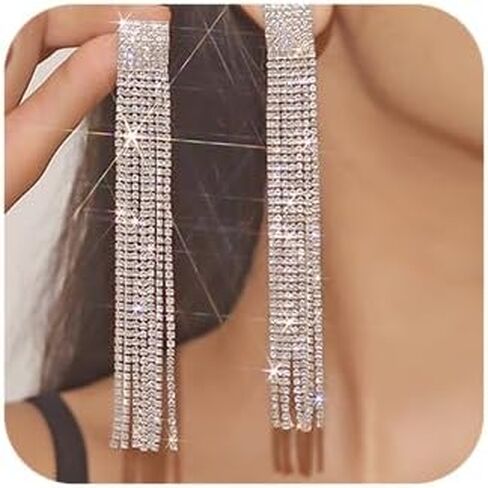 FXmimior Earrings Vintage Heart Pendant Dangles Long Chain Earrings for Girl Women (gold) in Saudi Arabia