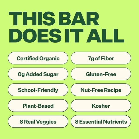 yumi الإفطار العضوي superbar ، خالية من الغلوتين ، بدون سكر إضافي ، 7+ خضروات ، قشرة مخبوزة ناعمة ، قضبان وجبة خفيفة صحية للأطفال ، بديل آمن ، صحية عن قضبان الجرانولا أو حانات الحبوب ، الفراولة (30CT) in Kuwait