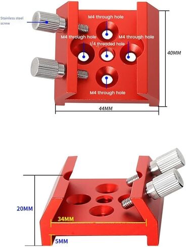 Various Styles Aluminum Alloy Finder Scope Base Dovetail Bracket for Astronomical Telescope (C#-Red+Black(2Pcs)) in Saudi Arabia