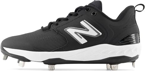New Balance Men's Fresh Foam X 3000 V6 Metal Baseball Shoe, Black/White, 14 Wide in Saudi Arabia