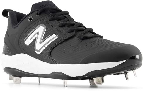 New Balance Men's Fresh Foam X 3000 V6 Metal Baseball Shoe, Black/White, 14 Wide in Saudi Arabia