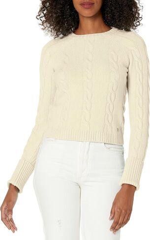 GUESS Women's Long Sleeve Round Neck Denise Cable Sweater in Saudi Arabia