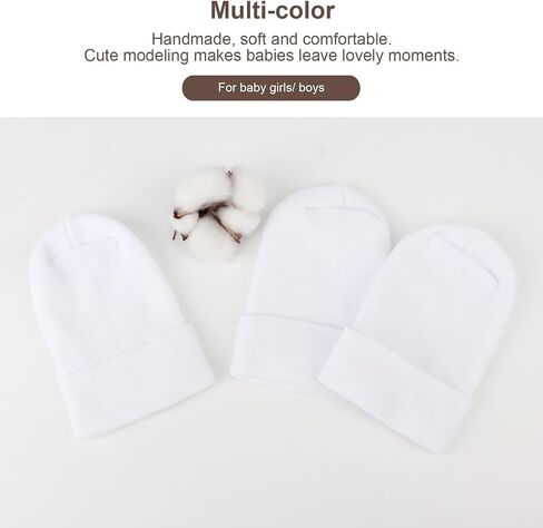 Newborn Baby Girl Hats Soft No Scratch Cotton Toddler Infant Beanie Caps Newborn Hospital Hat for Boy Girl 0-6 Months in Saudi Arabia