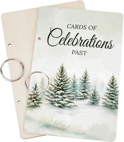 SUPERDANT Special Days To Remember Greeting Card Organizer European Style Lace Card Holder Wooden Keeper Binder Photo Album for Birthday Wedding 2-Rings Cover with Punch and 20pcs Inner Pockets in Saudi Arabia