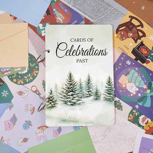 SUPERDANT Special Days To Remember Greeting Card Organizer European Style Lace Card Holder Wooden Keeper Binder Photo Album for Birthday Wedding 2-Rings Cover with Punch and 20pcs Inner Pockets in Saudi Arabia