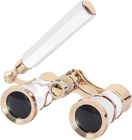 Binocular Glasses Metal Theater Glasses Binocular Concert Portable Compact Lightweight with Handle in Kuwait