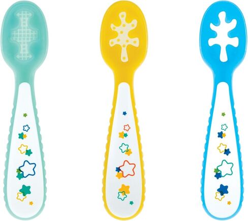Nuby Baby's First Spoons Set - (3-Pack) Feeding Utensils for Babies - 6+ Months - Pink/Aqua/Purple in Saudi Arabia