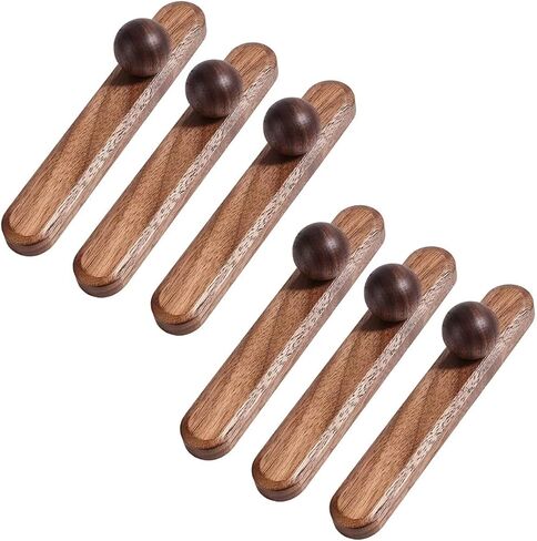 6 Pcs Black Walnut Wood Cabinet Knobs - Ball Shape - Wooden Drawer Pulls for Cabinets Doors, Dresser and Drawers Pullwith Screws, Hardware for Kitchen Bathroom Bedroom,96mm in Saudi Arabia
