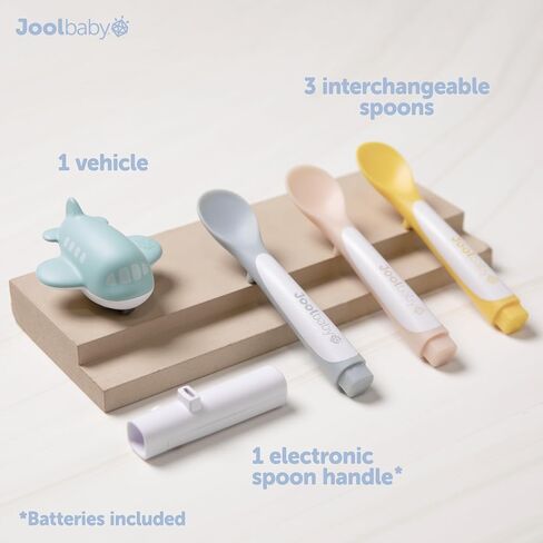 Jool Baby Musical Baby Spoons, 3 Spoons + Car with Fun Sounds - Multi-Stage Spoon for Infant Feeding & Training Babies 6+ Months to Self-Feed in Kuwait