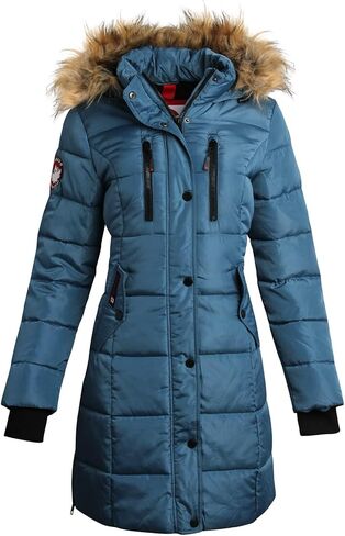CANADA WEATHER GEAR Women's Winter Jacket - Heavyweight Long Length Bubble Puffer Parka (S-XL) in Kuwait