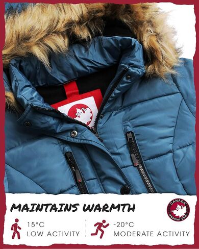CANADA WEATHER GEAR Women's Winter Jacket - Heavyweight Long Length Bubble Puffer Parka (S-XL) in Kuwait