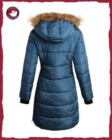 CANADA WEATHER GEAR Women's Winter Jacket - Heavyweight Long Length Bubble Puffer Parka (S-XL) in Kuwait